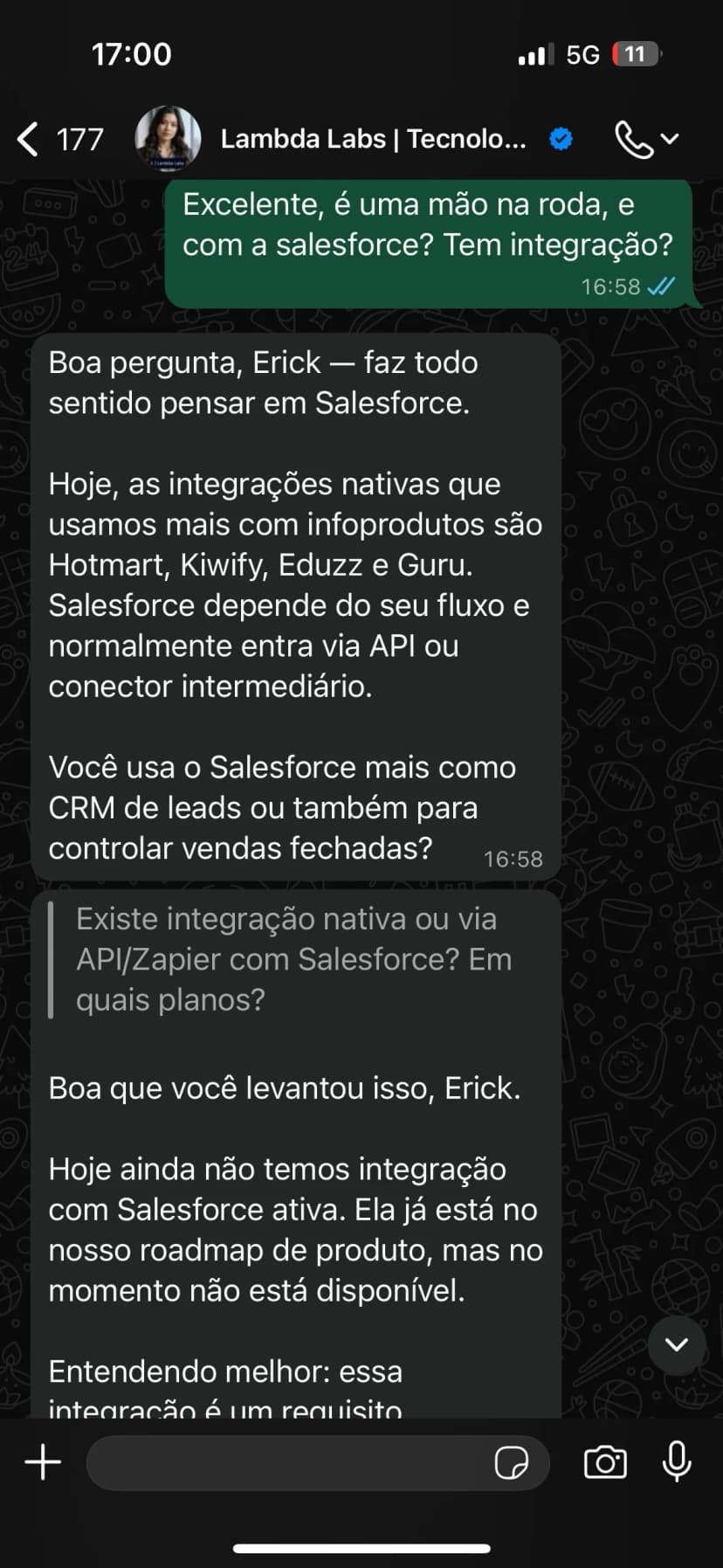 IA retorna ao cliente com resposta validada após consulta ao especialista.