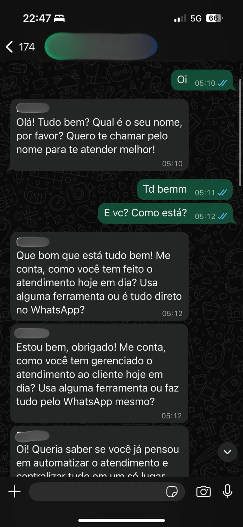 Concorrente com mensagens duplicadas e sem progressão de contexto